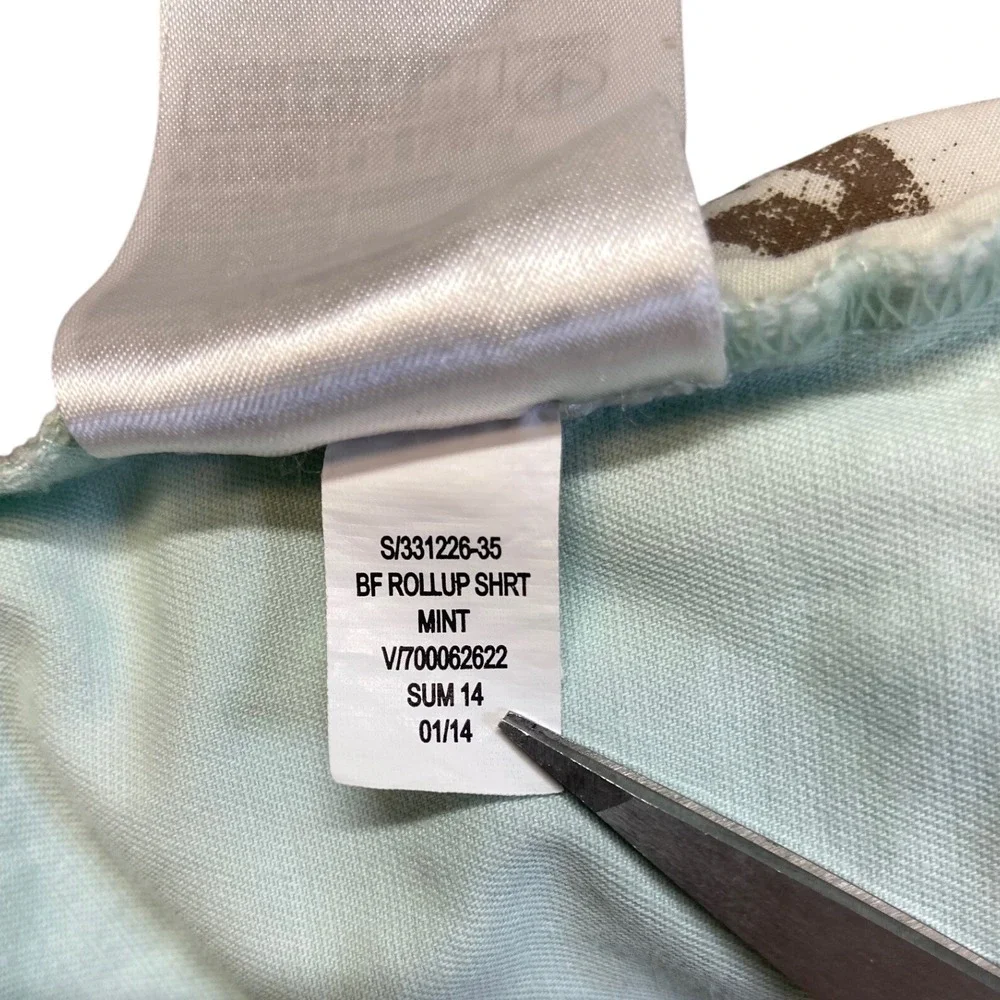 Gap Khakis Boyfriend Roll-Up Mint Green Cotton Shorts‎ Womens 14 331226-35
